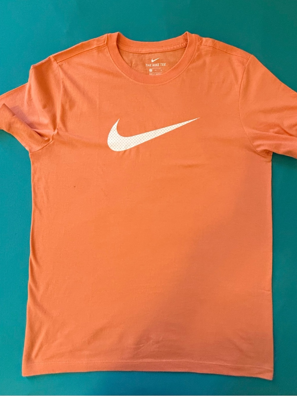 Nike Men's Orange Short-Sleeve Tee with White Swoosh
